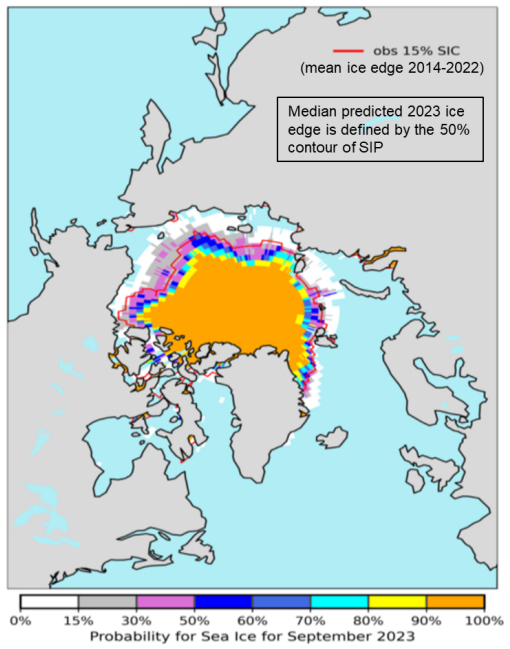 sea ice concentration outlook for September 2023